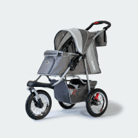 InnoPet Dog Pram Comfort Air Eco Grey Oblique View Mesh Open