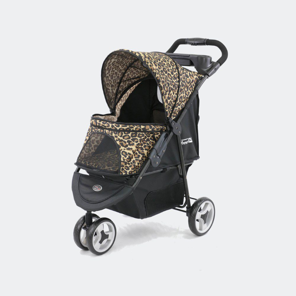 innopet hondenbuggy allure cheetah panterprint schuin vooraanzicht
