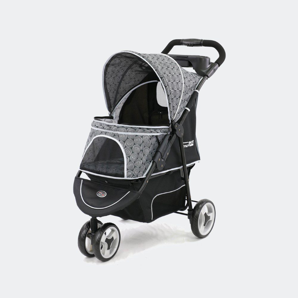 innopet hondenbuggy allure onyx schuin vooraanzicht