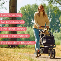 The most populair dog pram in europe; the InnoPet Comfort EFA black silver. This strudr stroller with solid wheels is perfect for dogs and cats