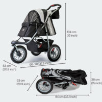 Afmetingen InnoPet Comfort EFA Zwart Grijs - Measurements InnoPet Comfort EFA Black Silver