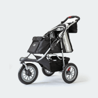 InnoPet Dog Pram Comfort EFA ECO Black Silver Oblique View Cabin Open