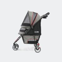 innopet hondenbuggy avenue shiny grey zijkant