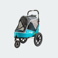 innopet hondenbuggy en fietskar sporty evolution ocean blue vooraanzicht schuin