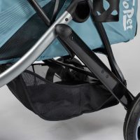 Spacious under-basket storage on the InnoPet Premium Comfort pet buggy in Light Blue.