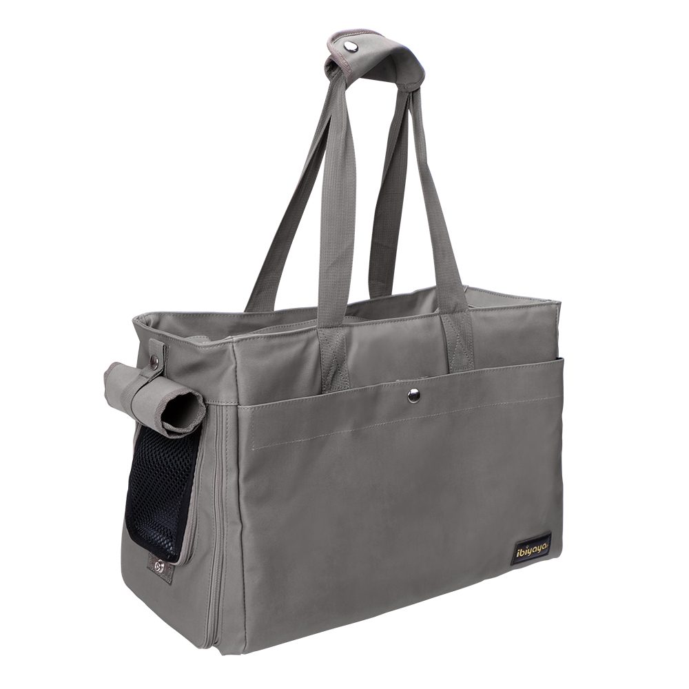 Ibiyaya Canvas Pet Tote shoulder bag for cats and small dogs – Grey