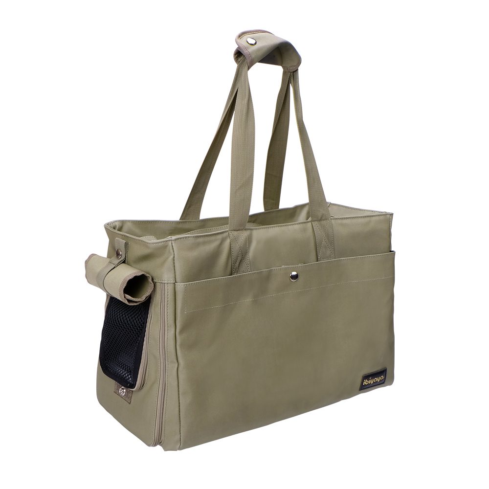 Ibiyaya Canvas Pet Tote shoulder bag for cats and small dogs – Green