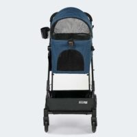 Compact folding cat buggy from InnoPet in colour blue with detachable cabin