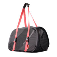 Ibiyaya Flying Pal Foldable Pet Travel Carrier – Airline Approved Cat & Small Dog Carrier Red Black