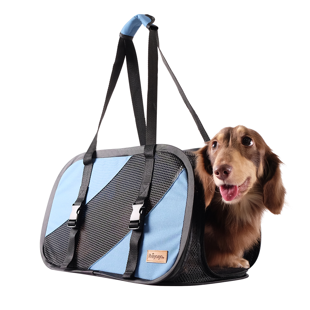 Ibiyaya Flying Pal Foldable Pet Travel Carrier – Airline Approved Cat & Small Dog Carrier Blue