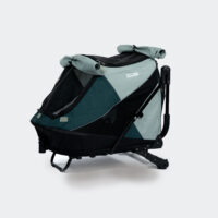 InnoPet Noah Lagoon Green and Grey pet stroller with all terrain wheels that doubles as a travel crate and bike trailer for small dogs