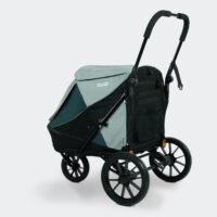 InnoPet Noah Lagoon Green and Grey pet stroller with all terrain wheels that doubles as a travel crate and bike trailer for small dogs