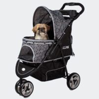 Small shih tzu dog in Dog pram InnoPet Allure Onyx with fun design