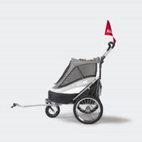 InnoPet dog bike trailer product image side view with bike tow bar