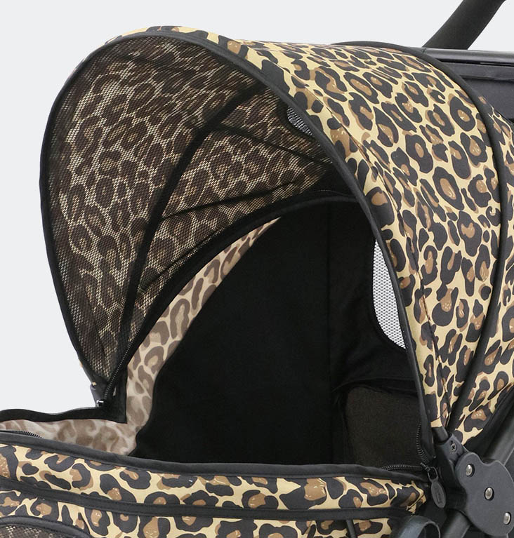 innopet-dog-pram-allure-cheetah-mesh-folded