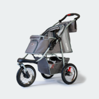 InnoPet Dog Pram Comfort Air Eco Grey Oblique View Cabin Opened