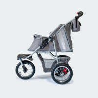 InnoPet Dog Pram Comfort Air Eco Grey Side View Mesh Closed