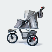 InnoPet Dog Pram Comfort Air Eco Grey Side View Mesh Open