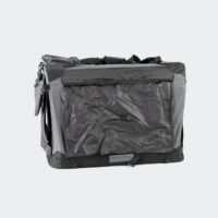 InnoPet Travel Bench Soft Crate Grey Oblique View Windows Closed