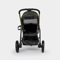 Rear view of the InnoPet Premium Comfort dog stroller with the rear entrance open.