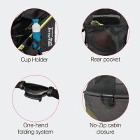 The InnoPet Premium Comfort is the best dog buggy for dogs weighing up to 25kg. It features a high push bar, is easy to fold and has an aluminium frame. The best dog buggy for running.