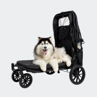 Ibiyaya Grand Cruiser Dog Trailer For Heavy Dogs Up To 50kgs Fully Opened With Dog