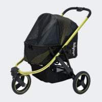 Ibiyaya Beast Jogger Black Three Wheeled Dog Pram For Medium Sized Dogs Product Photo Oblique View