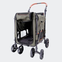 Ibiyaya Gentle Giant Pet Wagon Army Green For Medium Sized Dogs Front Opened