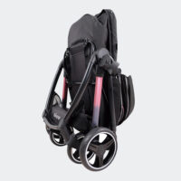 Ibiyaya Retro Luxe Black Dog Pram For Small To Medium Sized Dogs Or Two Dogs Folded