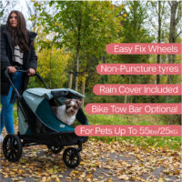 The InnoPEt Noah Lagoon is a dog stroller that doubles as a small bike trailer for dogs